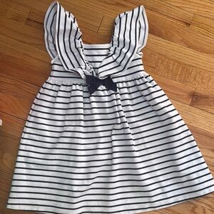Janie and Jack Striped Navy and White Kids Dress